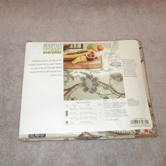 Vtg Martha Stewart Everyday Flowering Vine Oblong Fabric Tablecloth 52 x 70 NEW - Picture 8 of 12